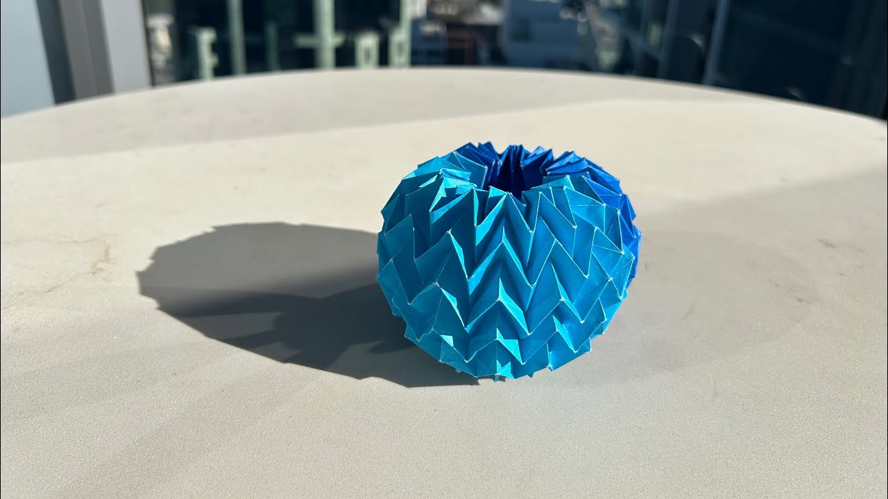2 square Miura Ori Magic Ball