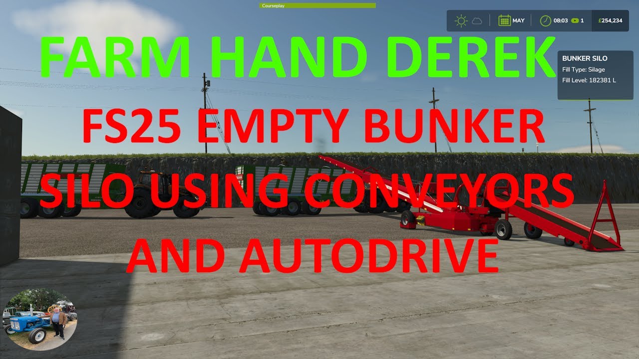 FS25 EMPTYING BUNKER SILO AND TRANSPORTING TO SILO WITH CONVEYOR SYSTEM AND AUTODRIVE