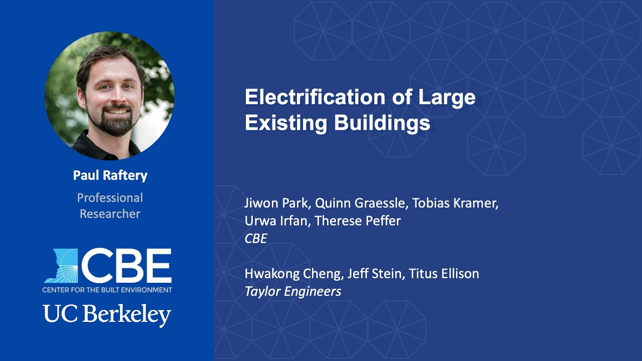 Panel Presentation on the Electrification of Large Existing Buildings