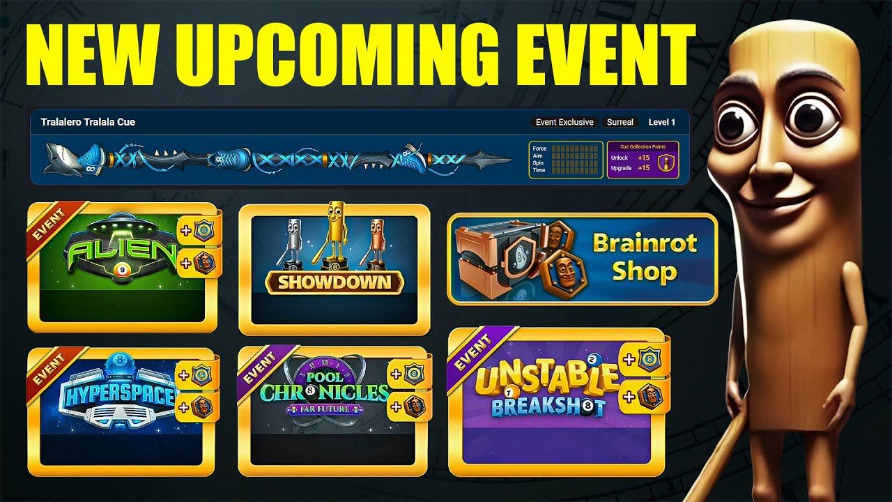 🤯8 Ball Pool - New Brainrot Event!🧠🔥 | Free Max Cue + Big Rewards!😱 | Shari Gaming