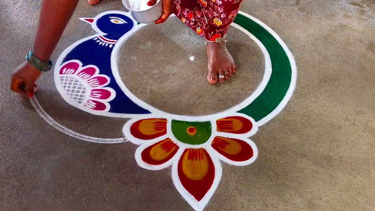 New year special colourful rangoli azhagiya kolam ❤️❤️❤️
