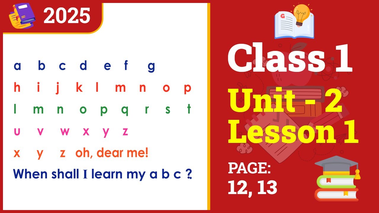 Class 1 English | Unit 2 | Lesson 1 | The Alphabet Song (Book 2025)