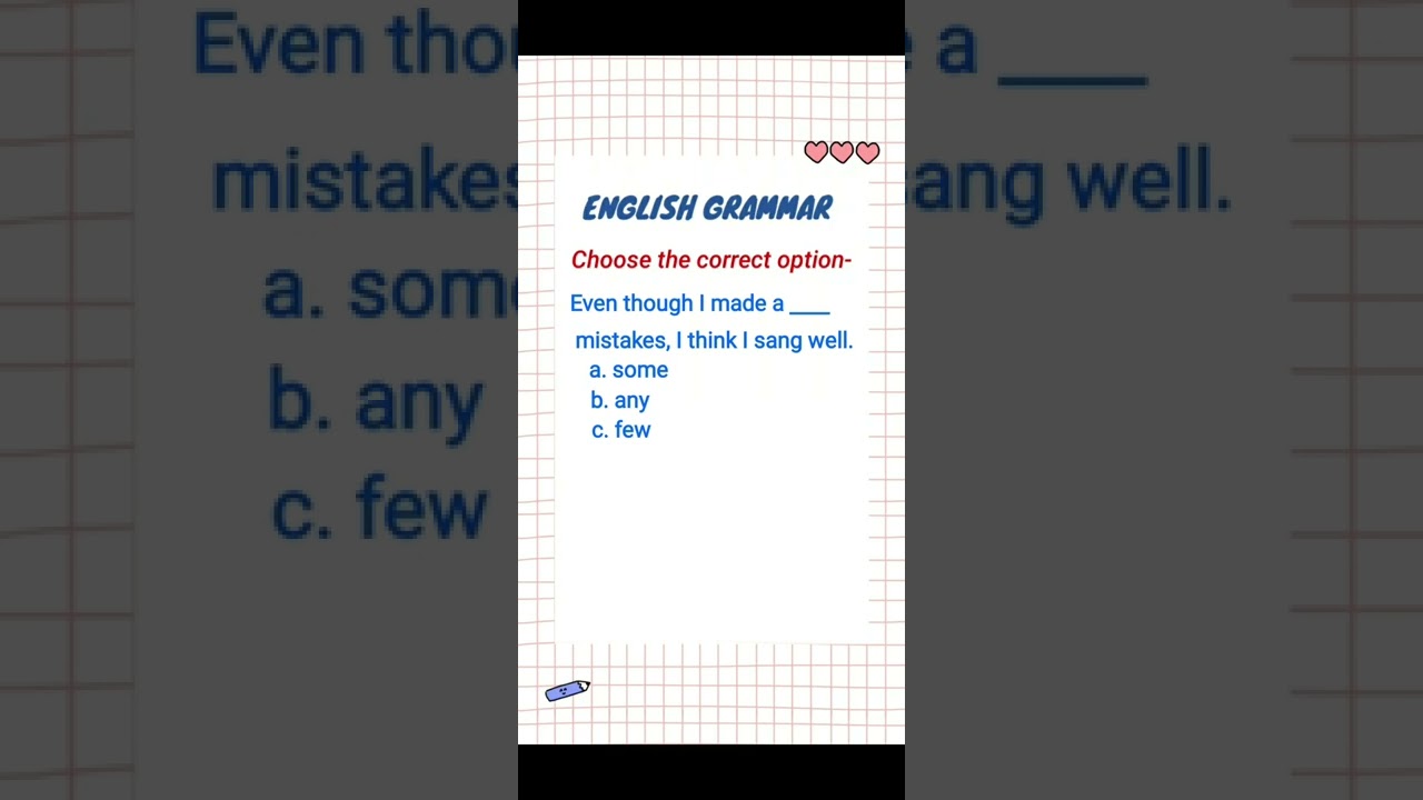 QUANTIFIERS | DETERMINERS |ENGLISH GRAMMAR MCQ  #Shorts