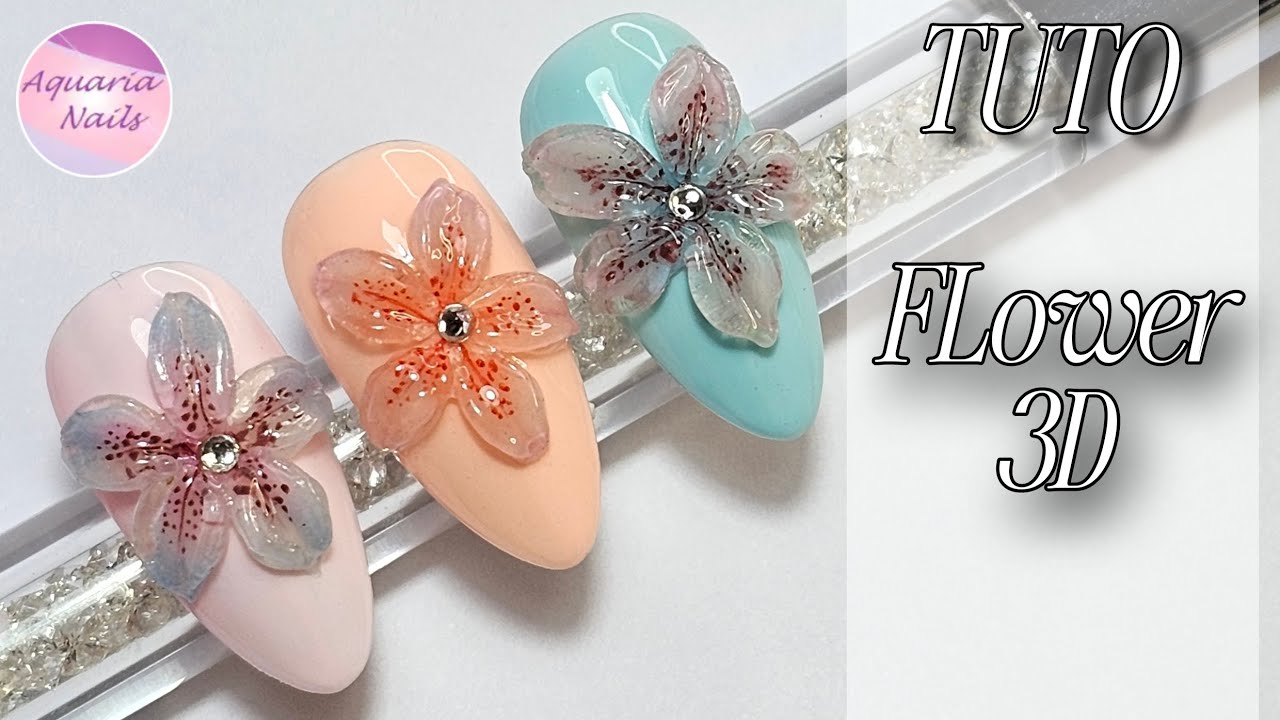 Nail art flowers 3D tendance - TUTO nail art - Tuto fleurs 3d étape par étape