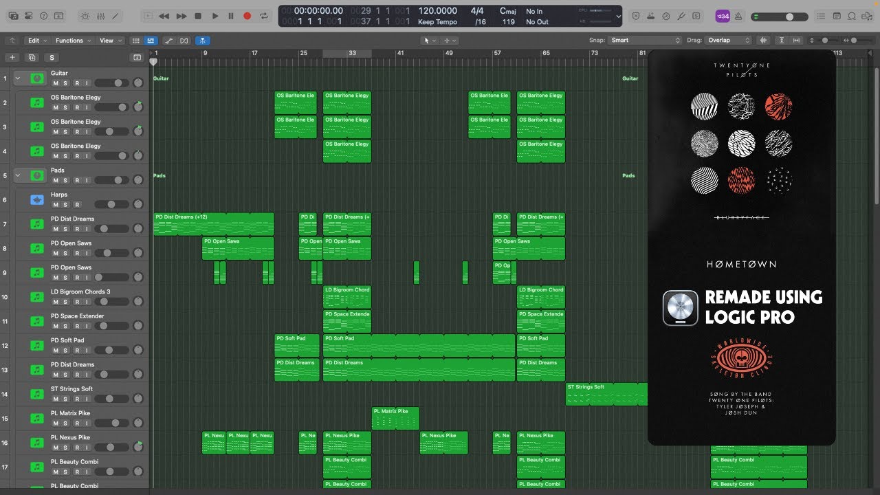 12 - Hometown - twenty one pilots Instrumental (Logic Pro)