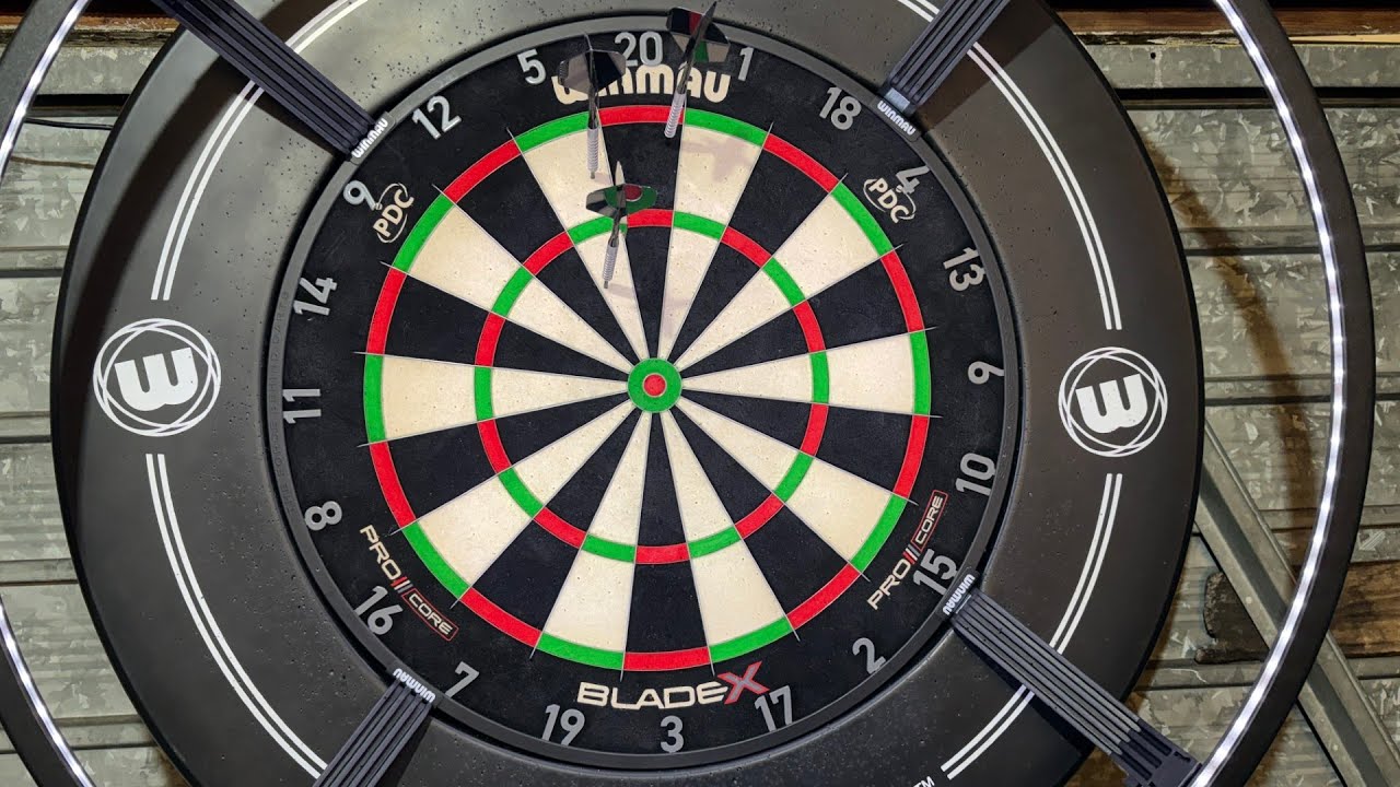 🏆 Pro Choice Winmau Blade X – Detailed Close‑Range Dartboard Look