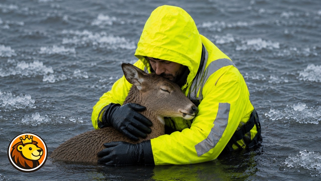 Trapped Deer Rescued From Frozen Lake ❤️🦌