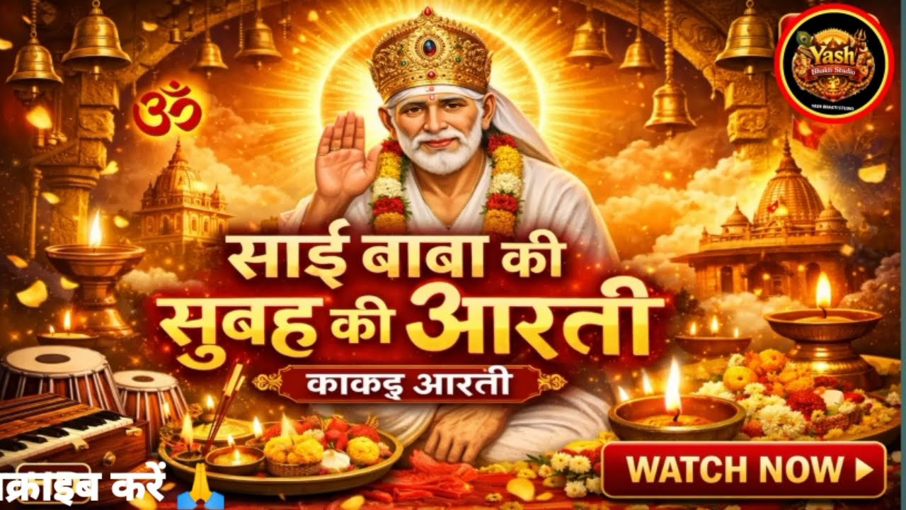साईं बाबा की सुबह की आरती 🙏 | Sai Baba Kakad Aarti | Om Jai Sai Nath | Morning Sai Baba Aarti