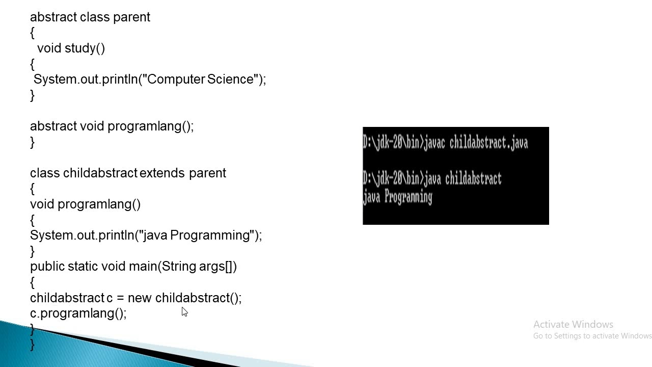 JAVA PROGRAMMING : Abstract class