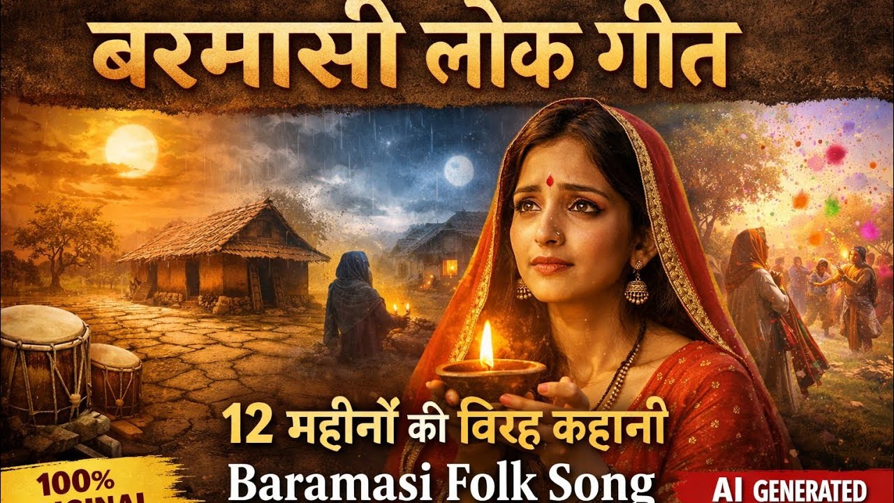 बरमासी लोक गीत | Baramasi Folk Song | 12 महीनों की विरह कथा | AI Generated Folk Song