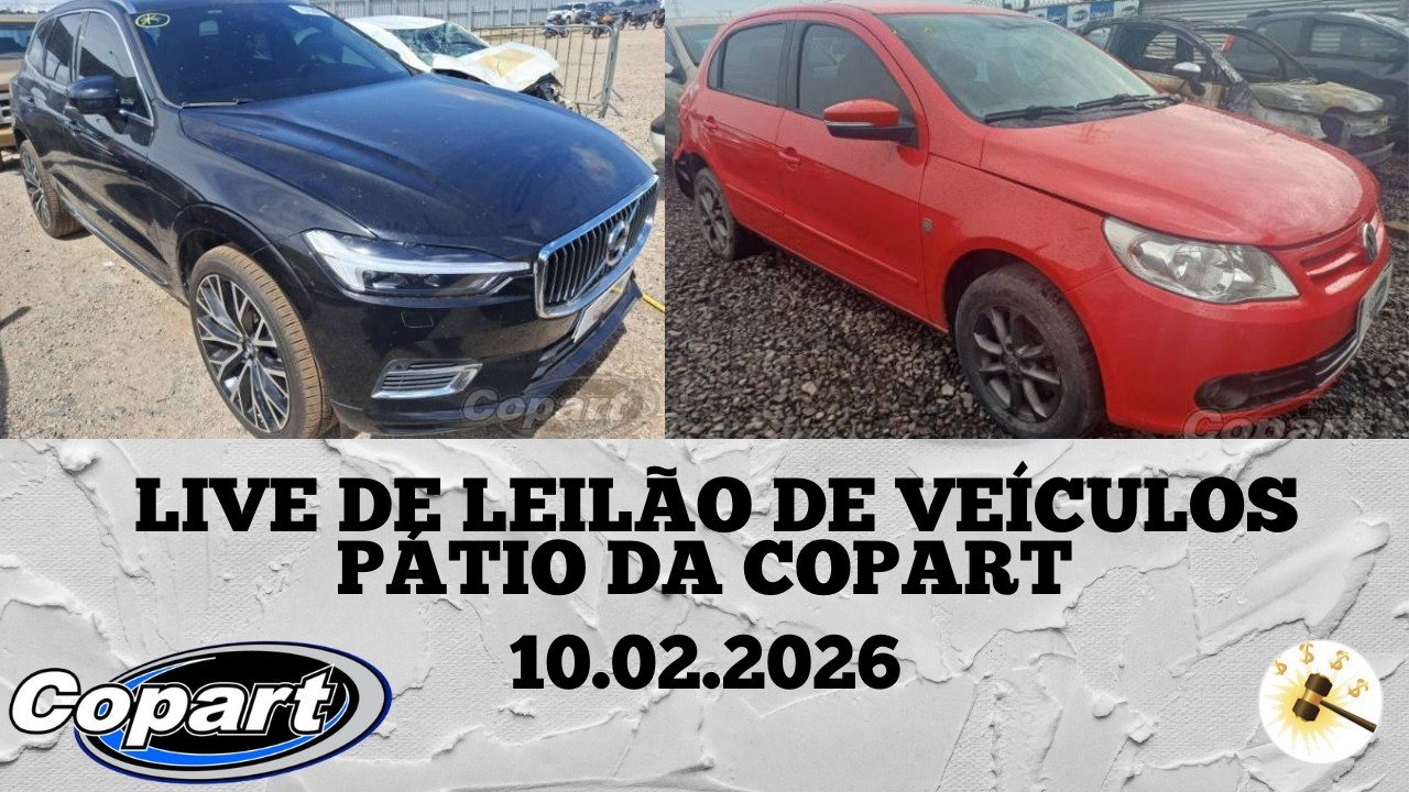 LIVE DE LEILÃO DE VEÍCULOS NO PÁTIO DA COPART 10.02.2026