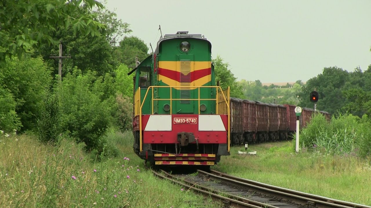 [ЧФМ] Тепловоз ЧМЭ3-5740 на перегоне Унгень-Берешть / [CFM] CME3-5740 Ungheny-Bereshty