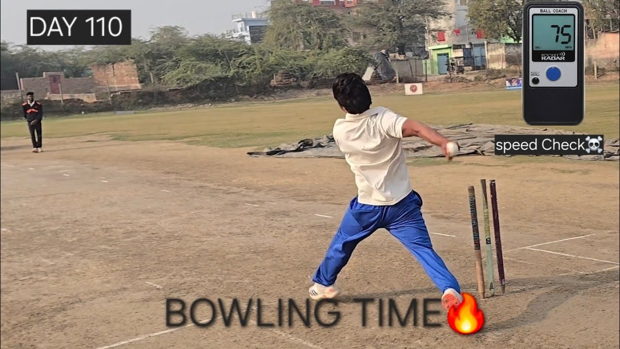 DAY 110 / 199 DAY CRICKET CHALLANGE☠️ bowling time Today I Click 12...kph 🔥☠️ #trending #trend #vlog