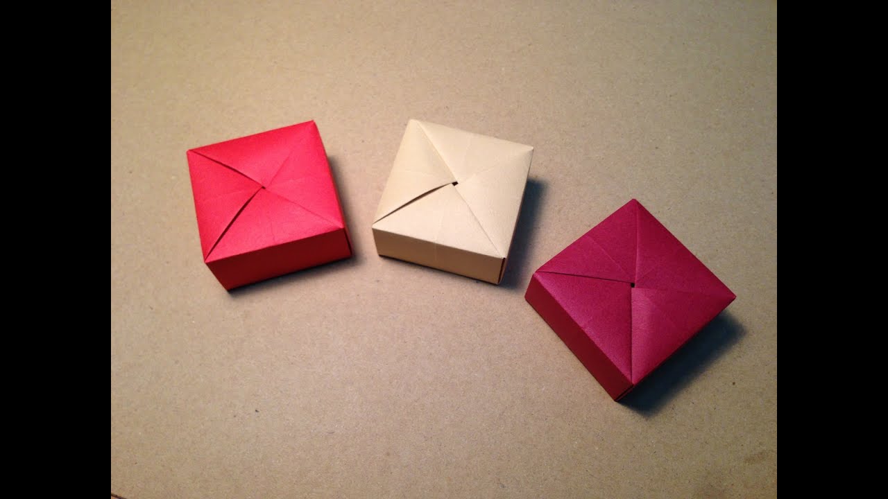 Origami Gift Box with One Sheet of Paper