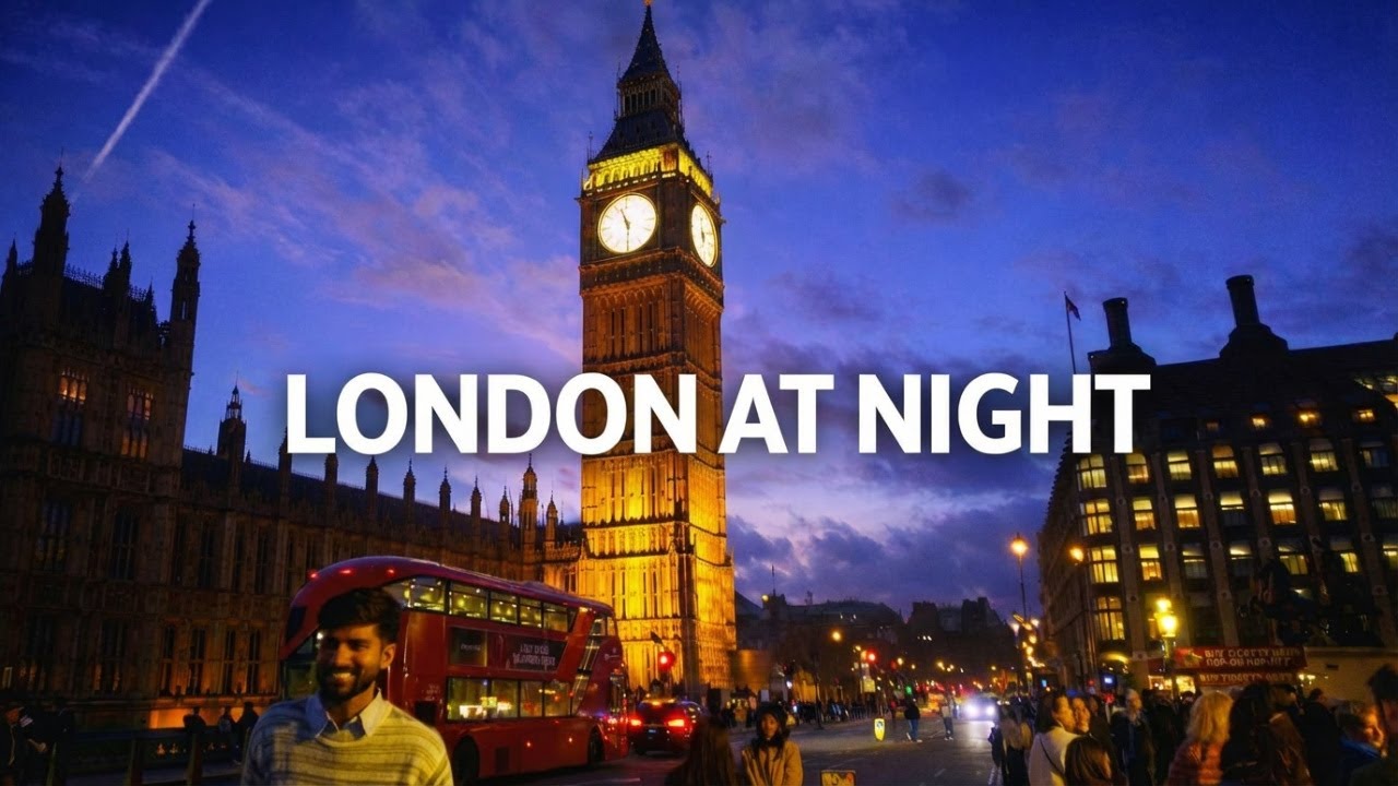 London Night Walk – Westminster to Waterloo | Illuminated London | 4K