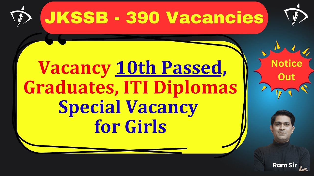 390 Vacancy by JKSSB I Ram Sir I Ramji Classes