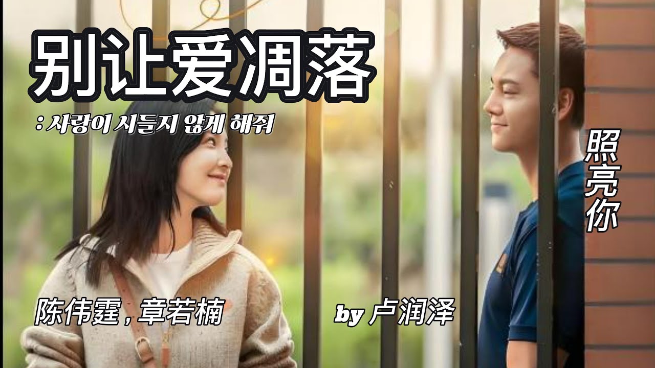 别让爱凋落 사랑이 시들지 않게 해줘 by 卢润泽 🎵 + 🎬 照亮你 -조량니 : 진위정 X 장약남 _[중국노래] 가사해석,  병음