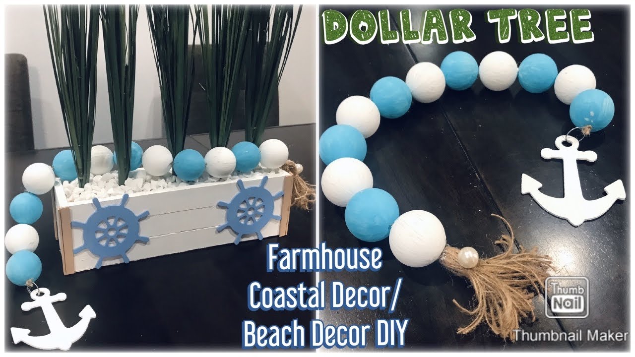 Dollar tree farmhouse coastal decor DIY / beach decor DIY / beach themes centerpiece / summer ideas