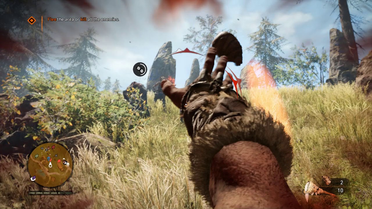 Far Cry Primal Random Mission #4 &hunting woolly rhinos & mammoth cliff jump