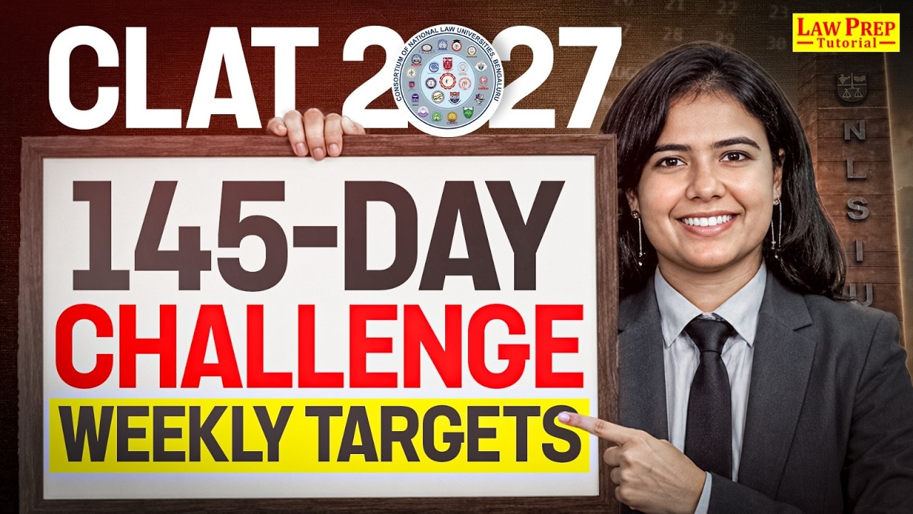 CLAT 2027 145-Day Challenge 🚨 Weekly Study Plan | What You Must Complete Every Sunday