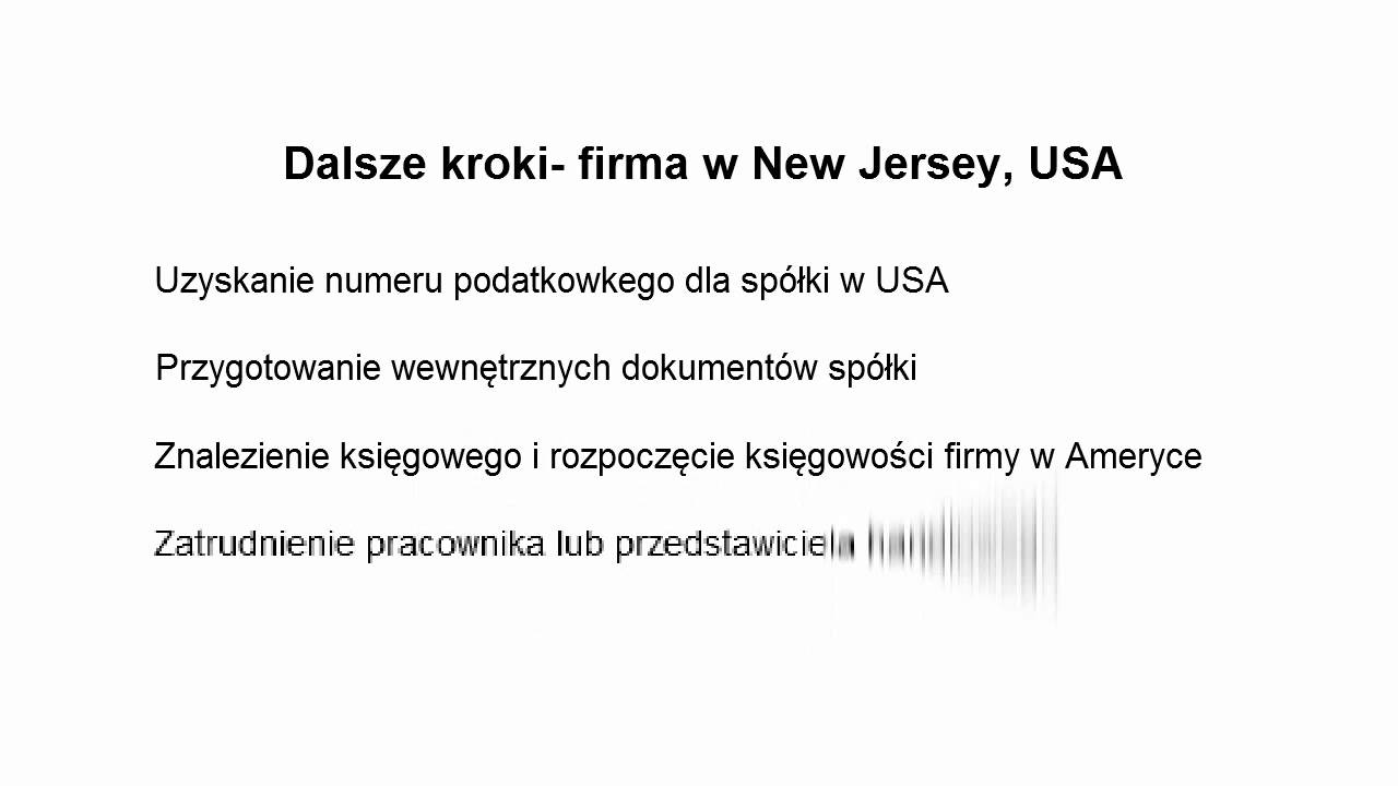 Rejestracja firmy w USA Stan New Jersey