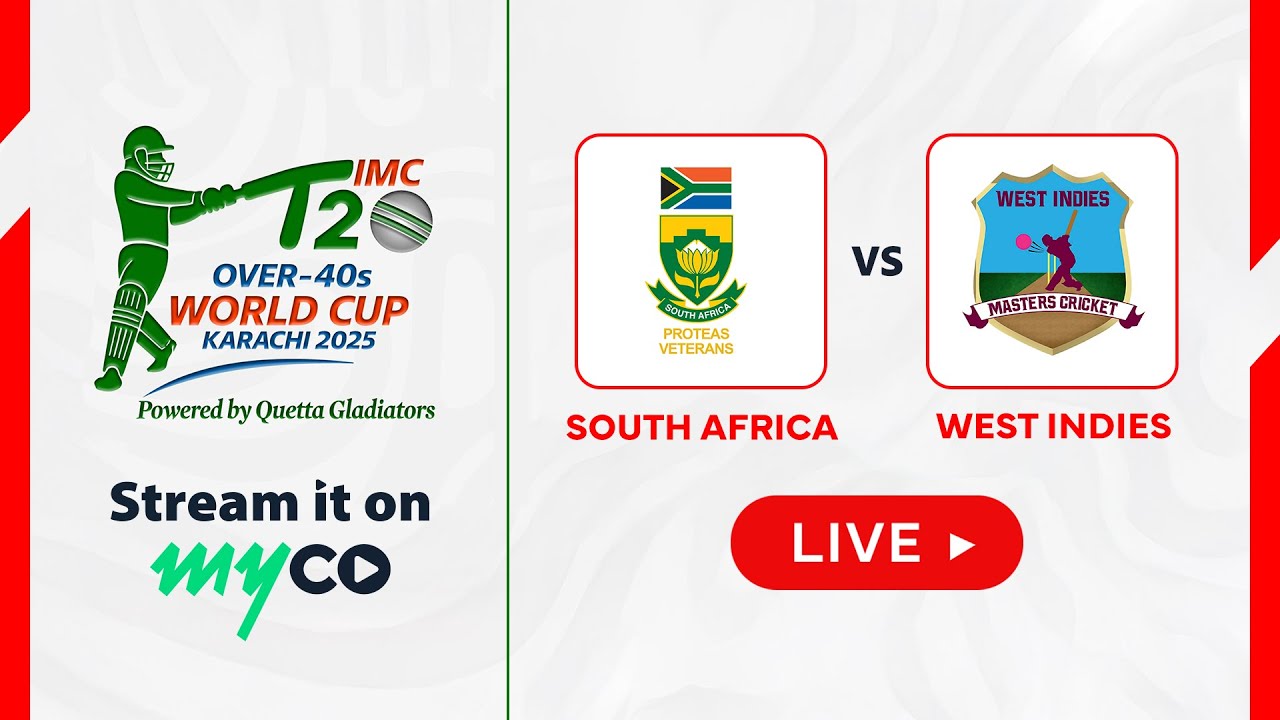 South Africa vs West Indies | Day 3 | IMC Over-40s T20 Cricket World Cup 2025 | live on myco