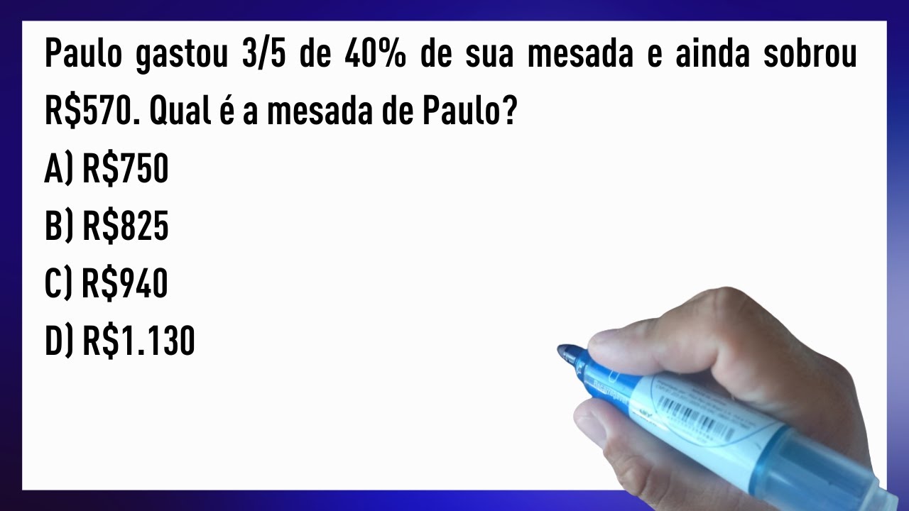 Problema com fração e porcentagem