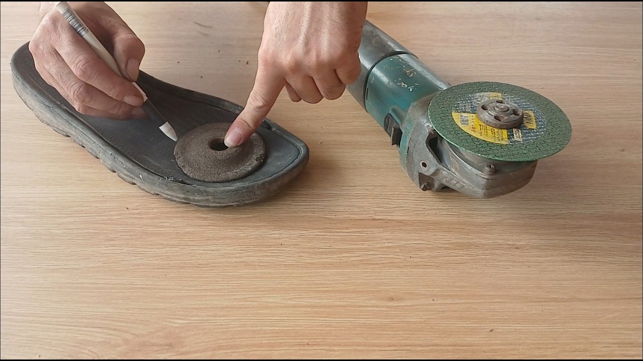 Bí mật bị bỏ quên: Gắn một chiếc dép cũ vào máy mài góc và điều bất ngờ sẽ xảy ra