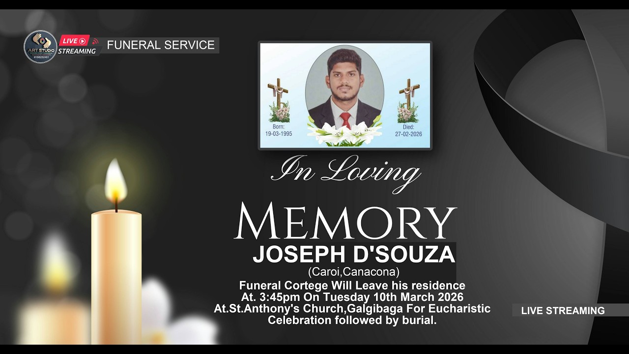 Funeral service of Joseph D'souza  live telecast