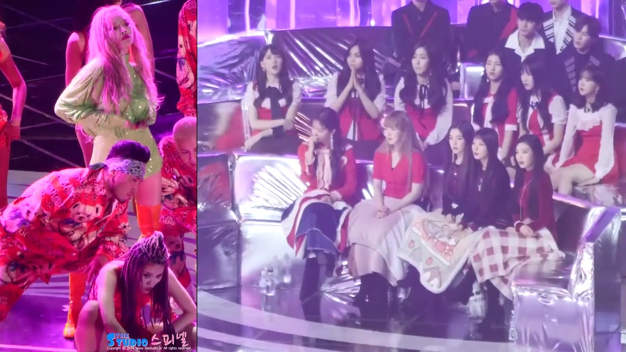171202 melon awards - Red Velvet & Gfriend react to 'Hyuna's lip & hip'
