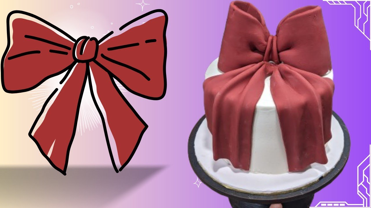 How to Make a glittery Red Fondant Bow Cake | Easy Tutorial