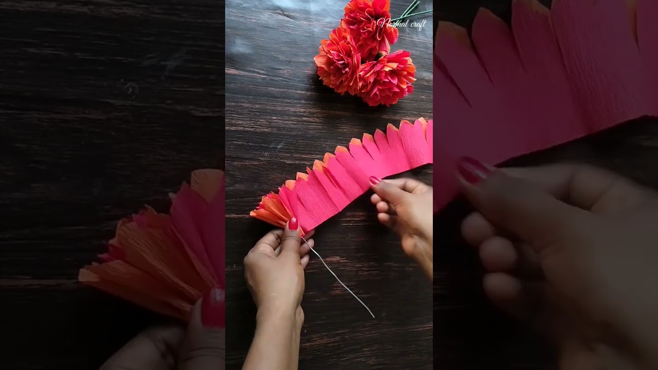 Crepe paper flower making | #shorts