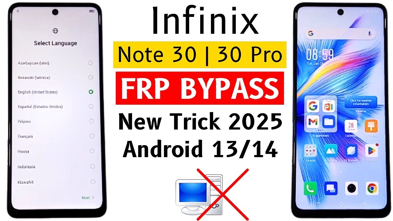 Infinix Note 30 | 30 Pro Frp Bypass Without PC 2025 | Infinix (X6833B - X678B) Google Account Bypass