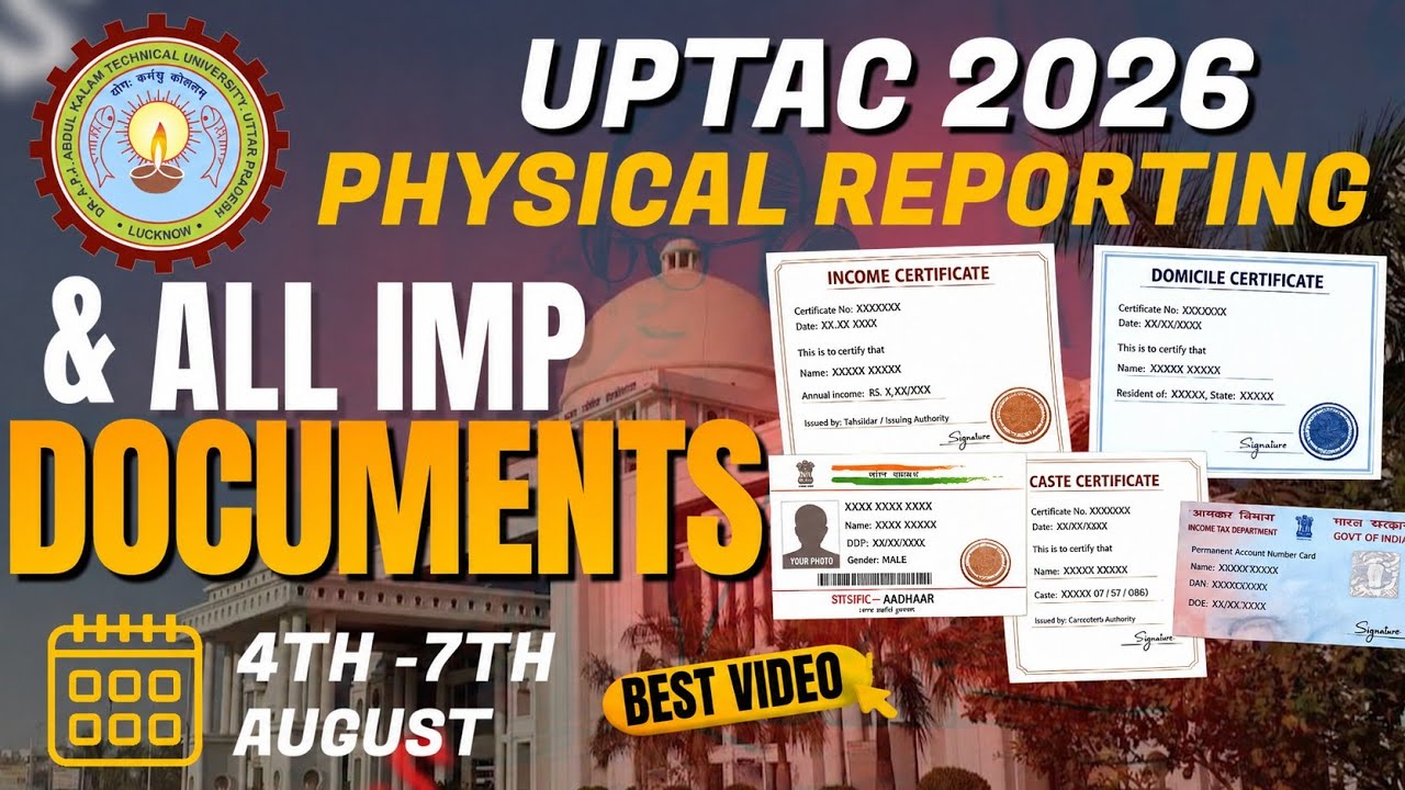 AKTU Physical Reporting🔴2026 Complete Guide : Documents verification, Fees payment& Hostel allotment