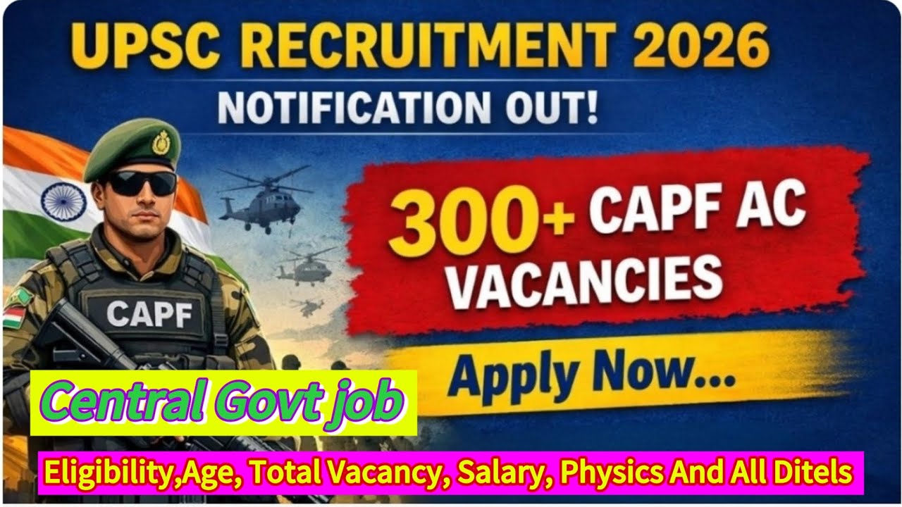 UPSC Job Vacancy 2026 Notification Out – Check Eligibility & Apply/ Total 300+ Vacancy #govtjob 