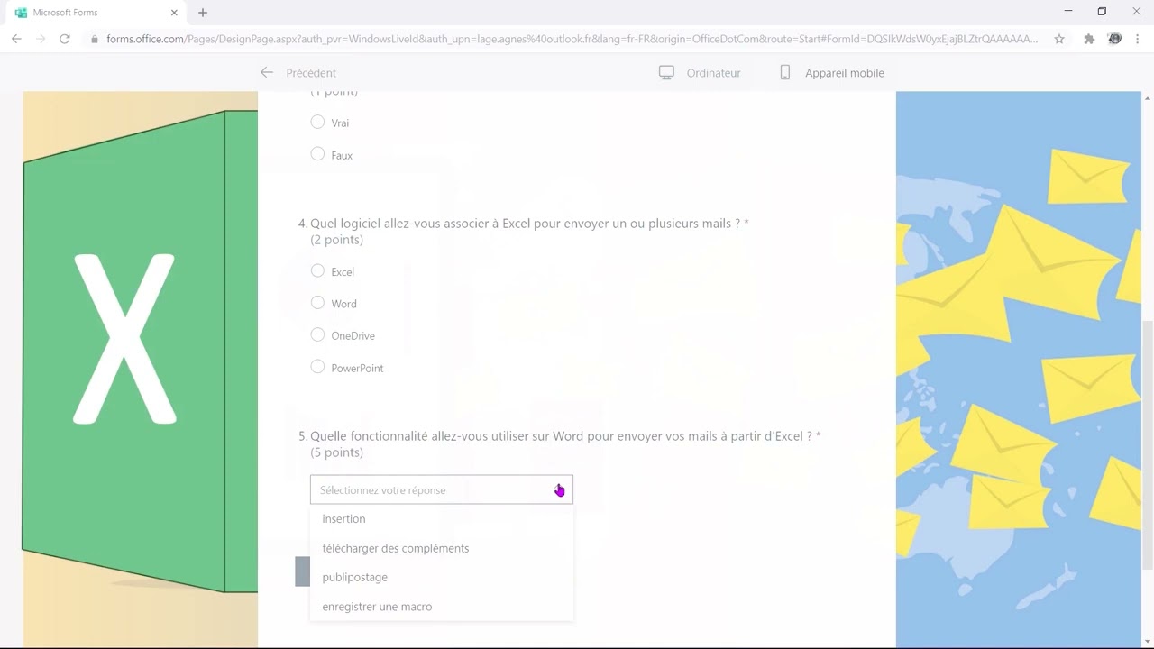Microsoft Forms   créer un Quiz, un Formulaire, un questionnaire avec Forms Tutoriel français