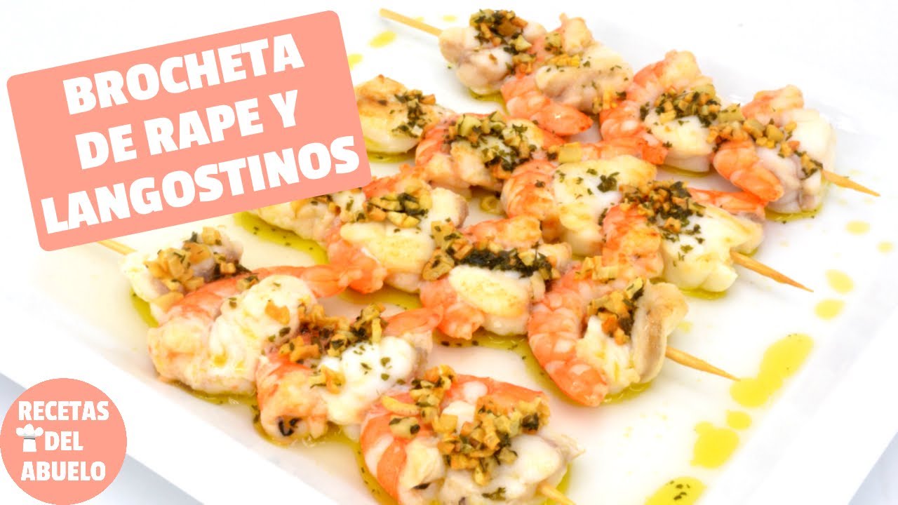 Brocheta de rape y langostinos: una explosión de sabores del mar en cada mordisco