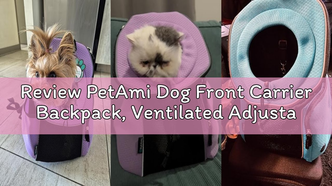 Review PetAmi Dog Front Carrier Backpack, Ventilated Adjustable Dog Pet Cat Chest Carrier Backpack,