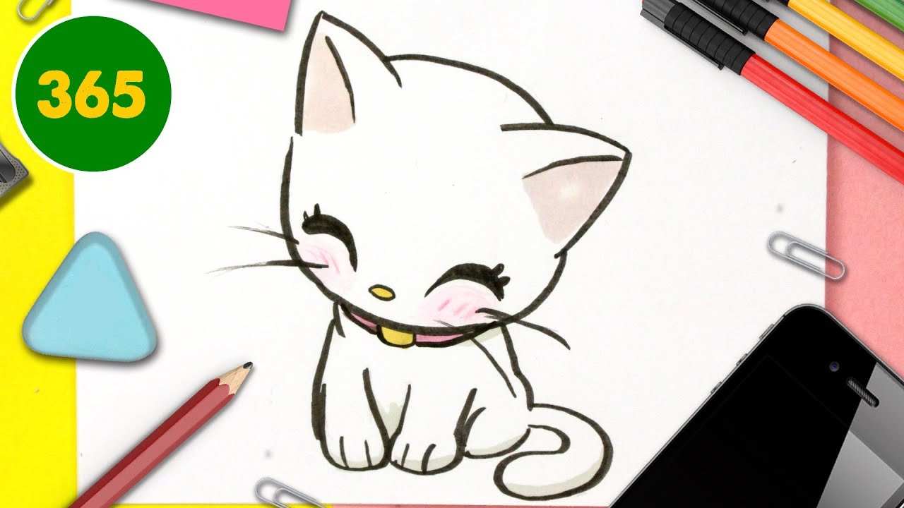 Comment dessiner un chat kawaii 🔥 apprendre à dessiner 🔥Comment dessiner Kawaii facile