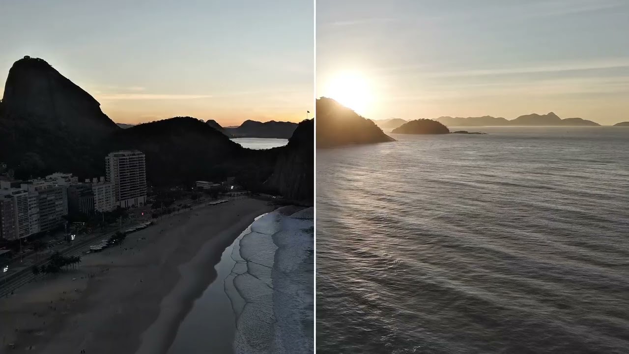 Praia do Leme - Amanhecer em voo de Mini4 pro DJI  Série Rio de Janeiro e seus Encantos, Cap. 1