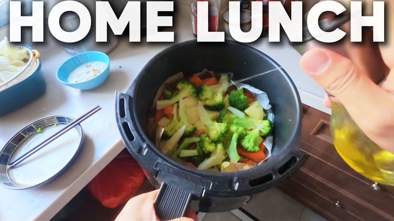 Silent Lunch Cooking 🍽️ | Steamed Pumpkin Rice & Air Fryer Lamb Chops | POV No Music