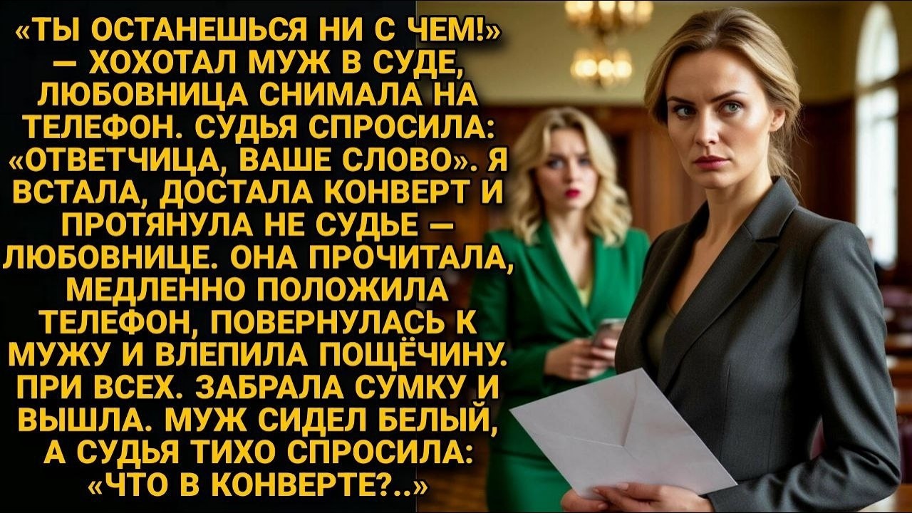 Муж хотел оставить жену ни с чем после 22 лет брака   Но она достала конверт и всё изменилось