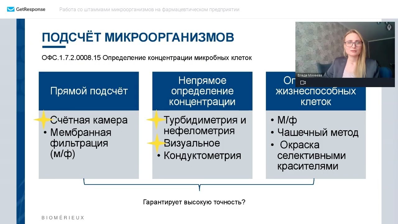 Вебинар bioMerieux. Работа со штаммами микроорганизмов на фармацевтическом предприятии. 15.12.2021