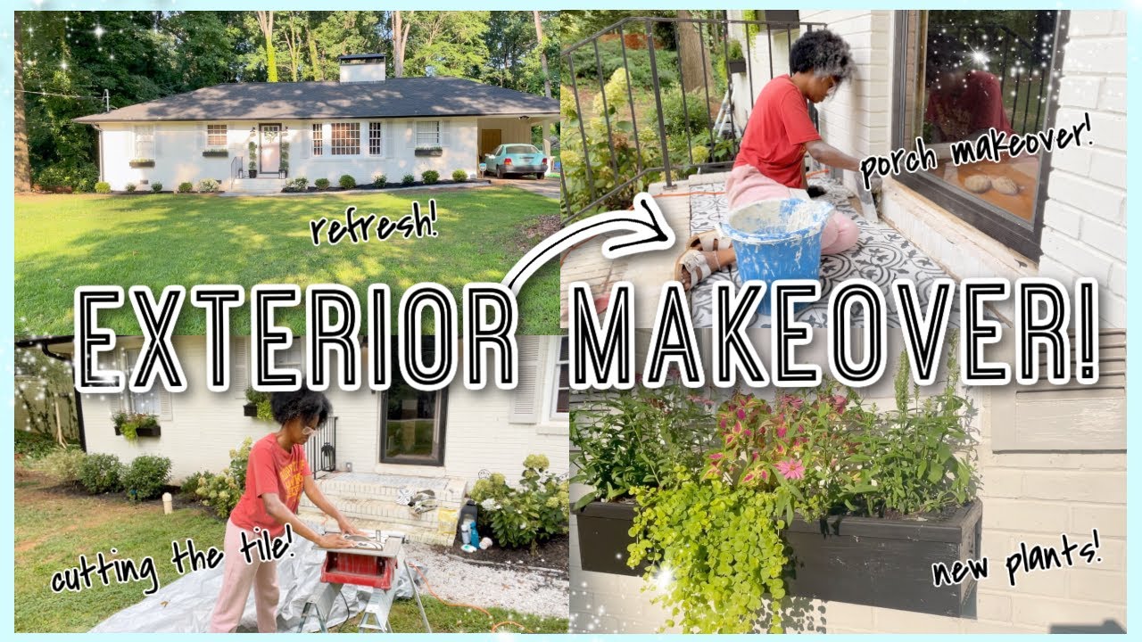 *NEW* DREAM OUTDOOR EXTERIOR MAKEOVER| Retiling the Porch, New Fence, & Planting Flowers #FIXERUPPER
