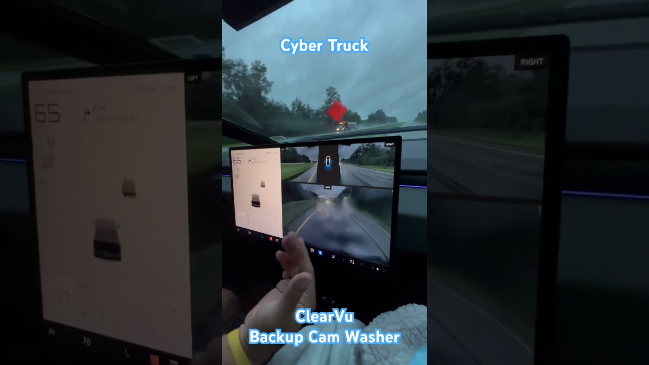 Cyber Truck. ClearVu Backup Camera Washer in Action.  @ClearVU_Solutions #cybertruck