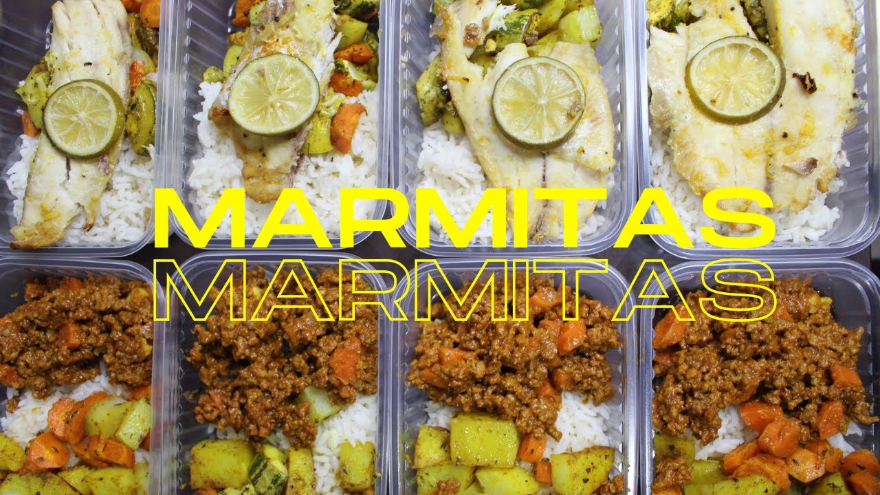 MARMITAS #01 - Tilápia com laranja e limão,salada no pote, legumes no forno e mais....