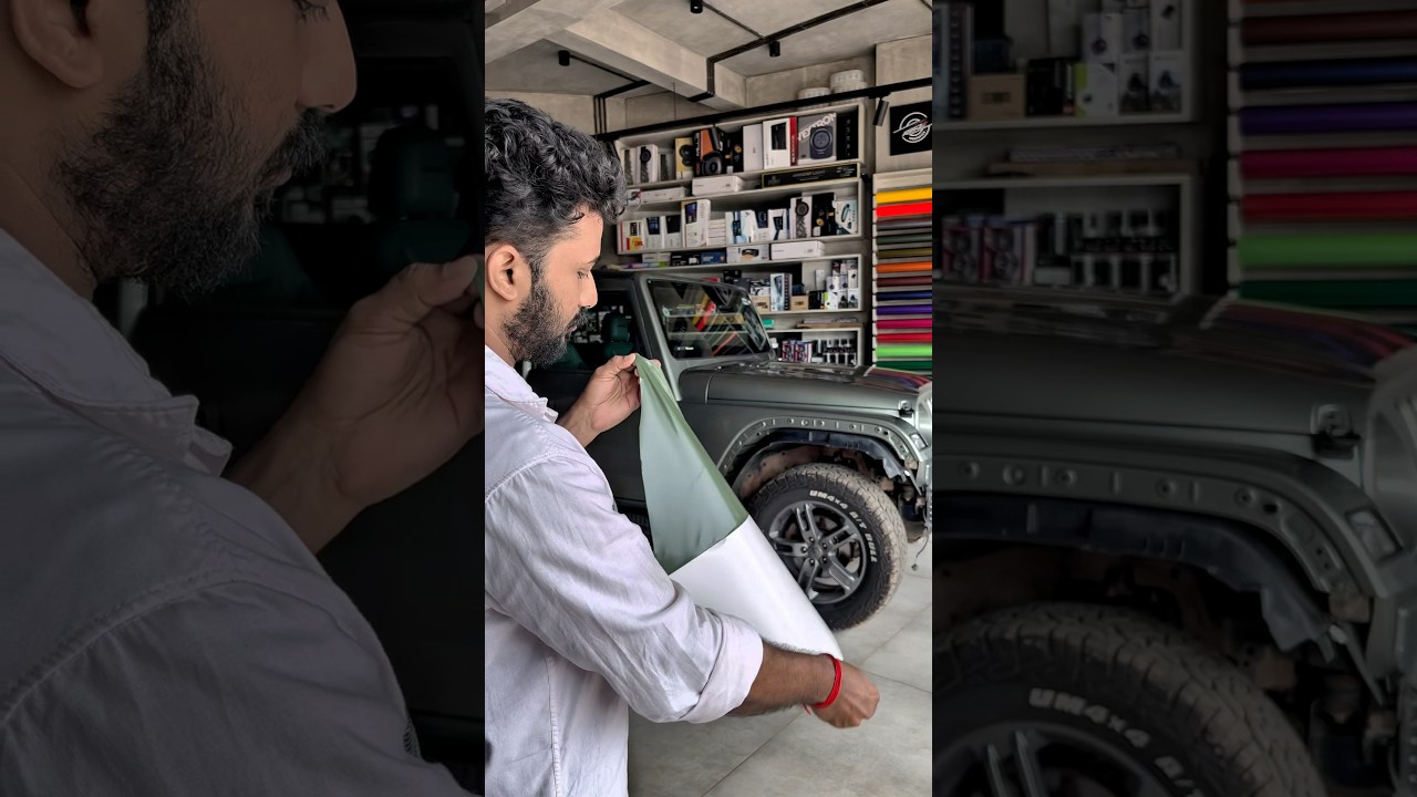 Custom Full Body Wrapping Done On Mahindra Thar @adonzautomotive #thar #modification #automobile