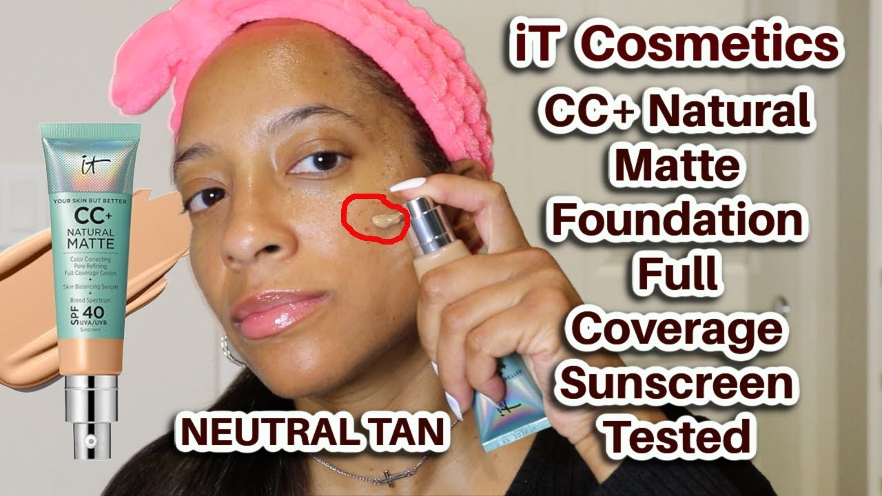 Testing IT Cosmetics CC+ Natural Matte Foundation Full Coverage Sunscreen SPF 40 Neutral Tan Cream