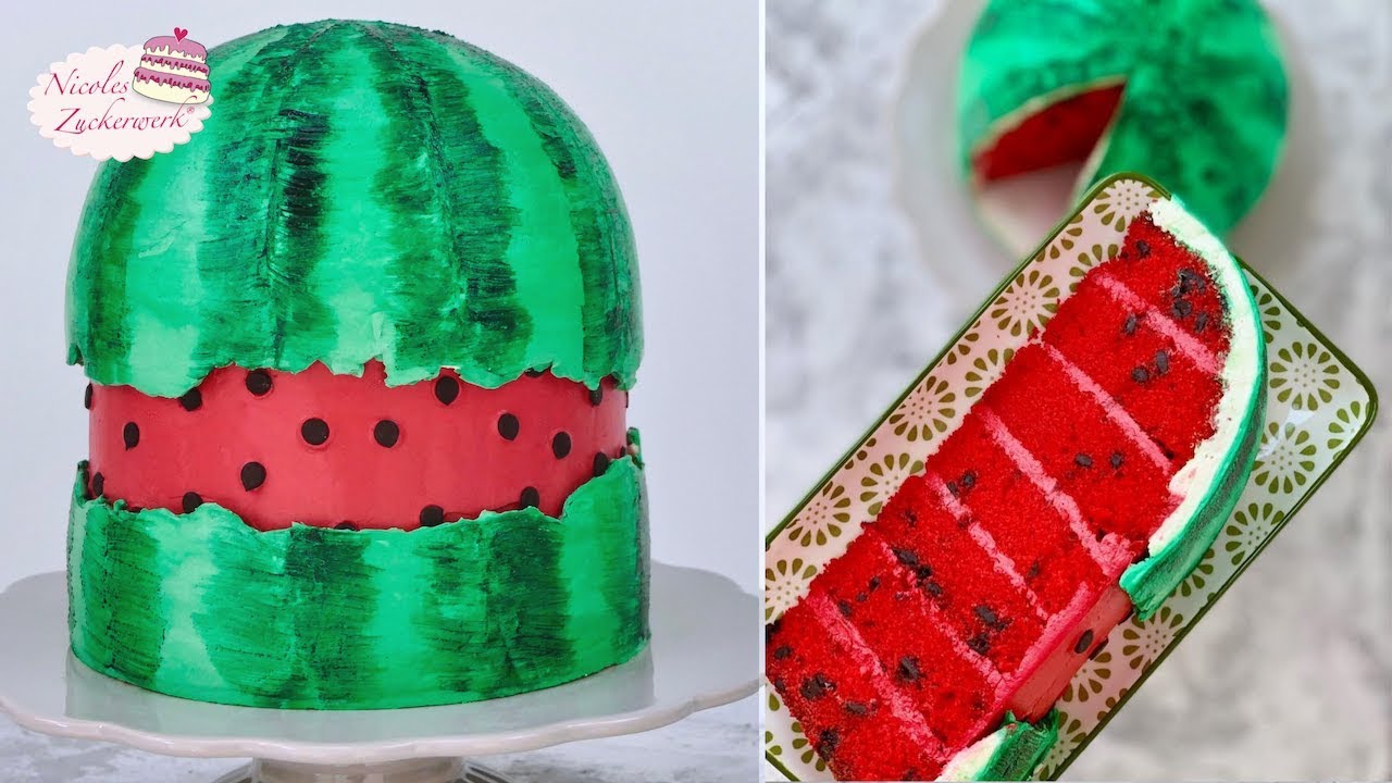 FAULT LINE Melonen Torte 🍉 I TRENDTORTE 2019 I  Fault Line Watermelon Cake I Nicoles Zuckerwerk