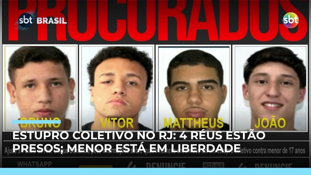 Estupro coletivo no RJ: 4 réus estão presos; menor que atraiu vítima está em liberdade | #SBTBrasil